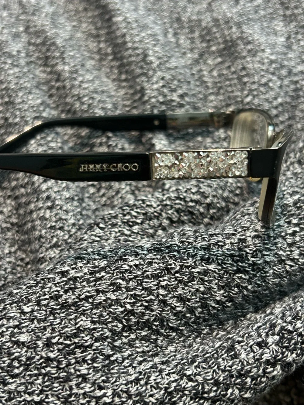 Jimmy Choo Black Frames with Silver Crystal Temples